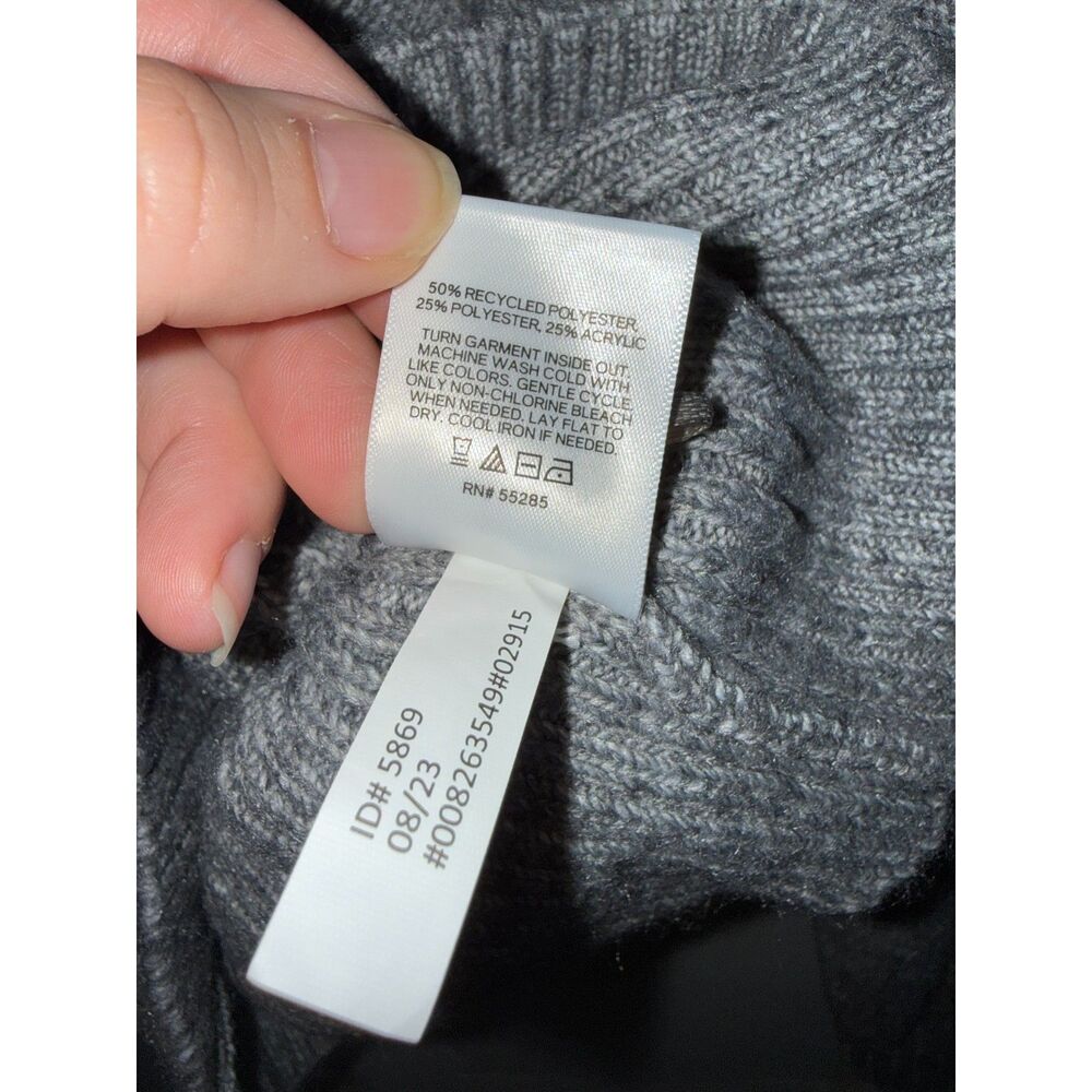 NWT Express Gray Cable Knit Asymmetrical Surplice Wrap Sweater Small - Picture 5 of 7